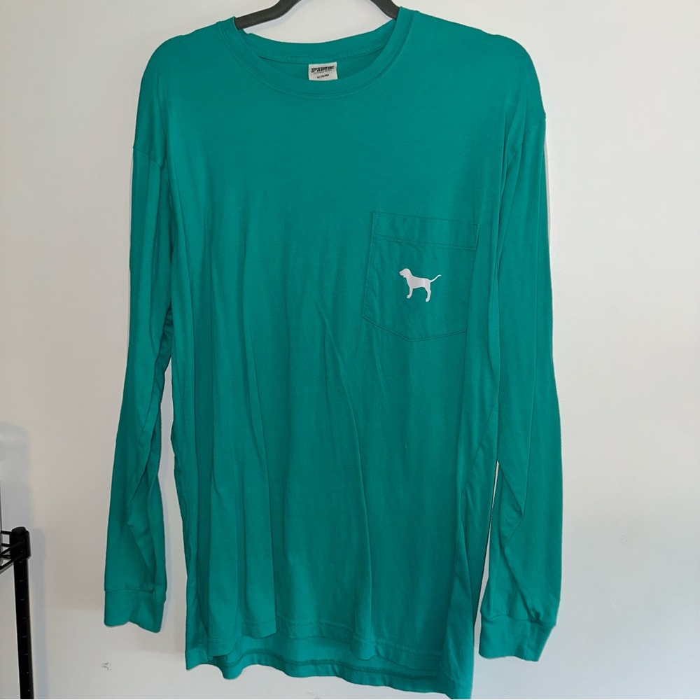 PINK Victoria's Secret Teal Long Sleeve Tee